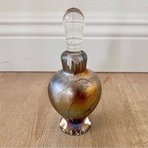 Vintage Signed Art Glass Perfume Bottle 6.5" Limited Edition #115 Color Changes‎